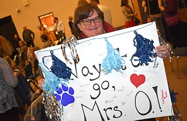 Jessica Orinak is honored as a foundation mini-grant recipient on Nov. 10.
